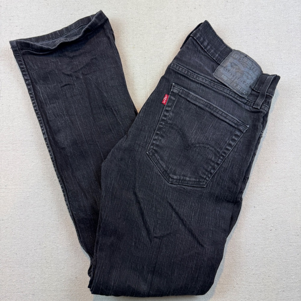 Levis 559 Relaxed Straight Jeans Mens Size 31x32 Black Denim Pants